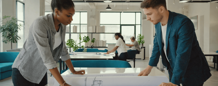 AIA architects reviewing specifications.