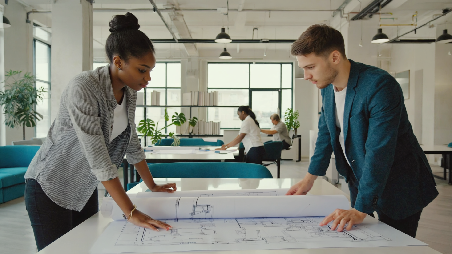 AIA architects reviewing specifications.